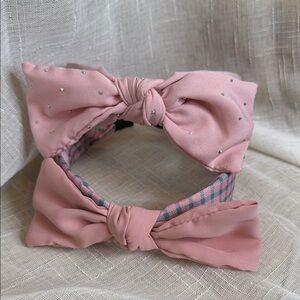 Pink Bow Headbands with Rhinestones
